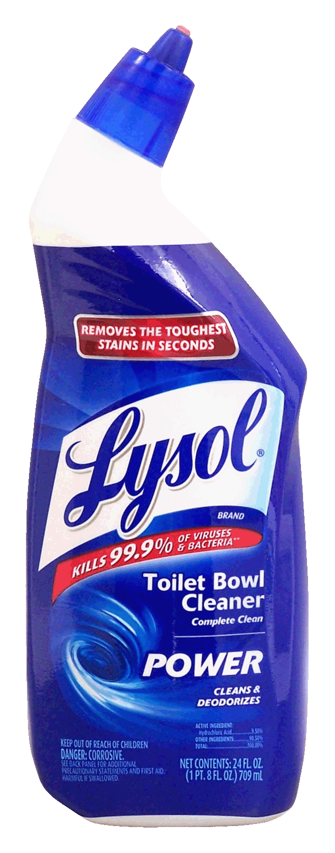 Lysol&nbsp;Power&nbsp;toilet bowl cleaner removes tough stains kills germs Full-Size Picture